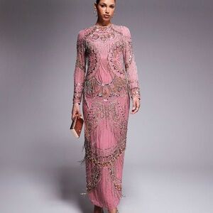ASOS Pink Embellished Maxi Dress